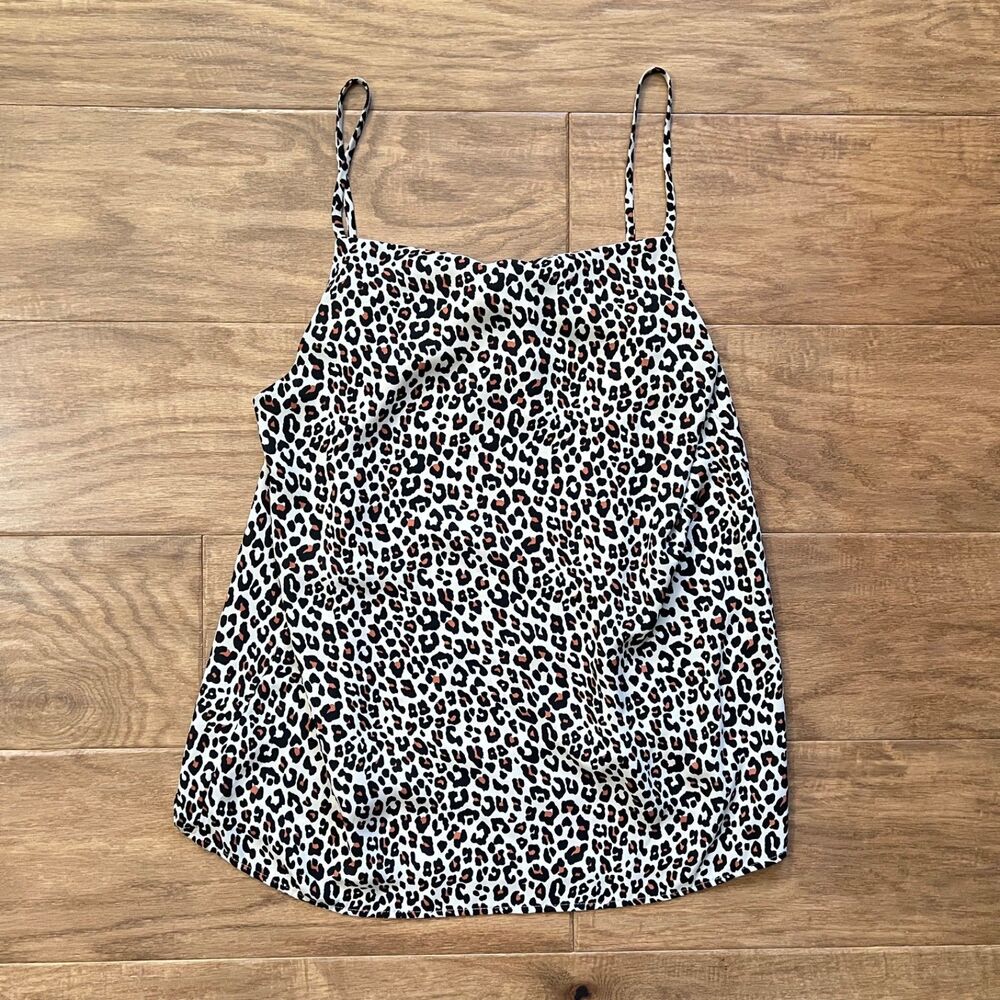 LOFT Outlet Tank Top Cami Size M Leopard Print Tan/Black Lined